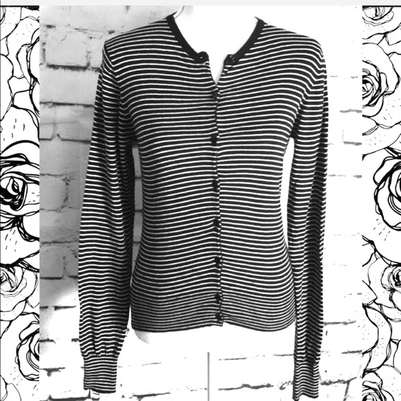 NWT Stitch Fix Fate Dennison B&W Striped Cardigan - Picture 5 of 5